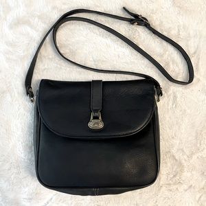 Etienne Aigner vintage handcrafted black genuine leather crossbody with gold